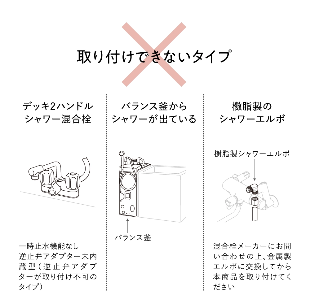 取り付けできないタイプ
